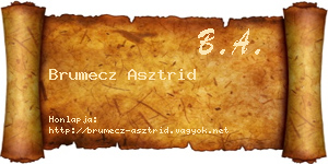Brumecz Asztrid névjegykártya